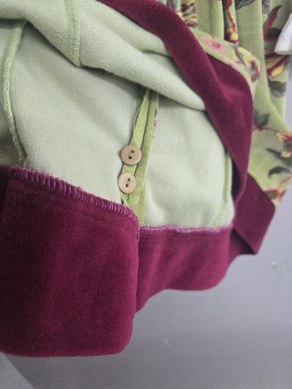 Vintage Cornelloki Green Velvet Floral Dress - Picture 8 of 11